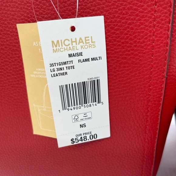 Michael Kors Large Maude Large 3 in 1 Tote Bag Flame